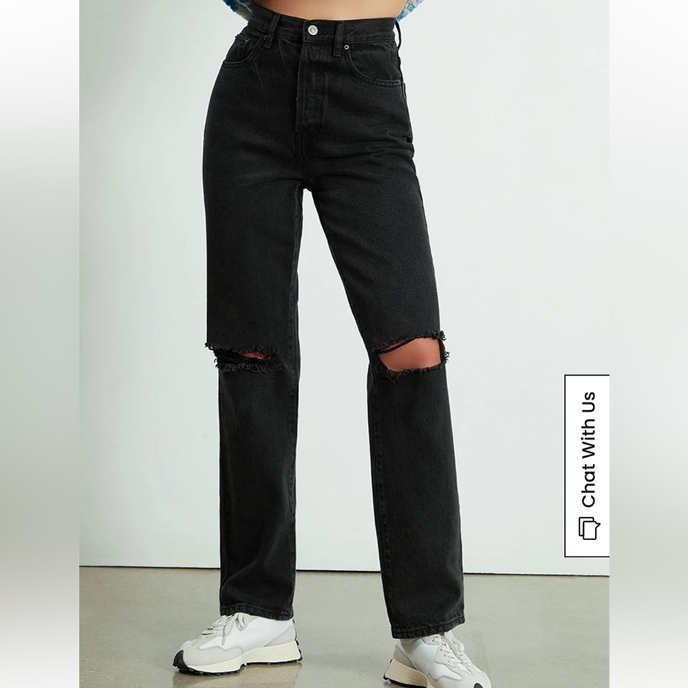 Pacsun Eco Black Distressed Dad Jeans